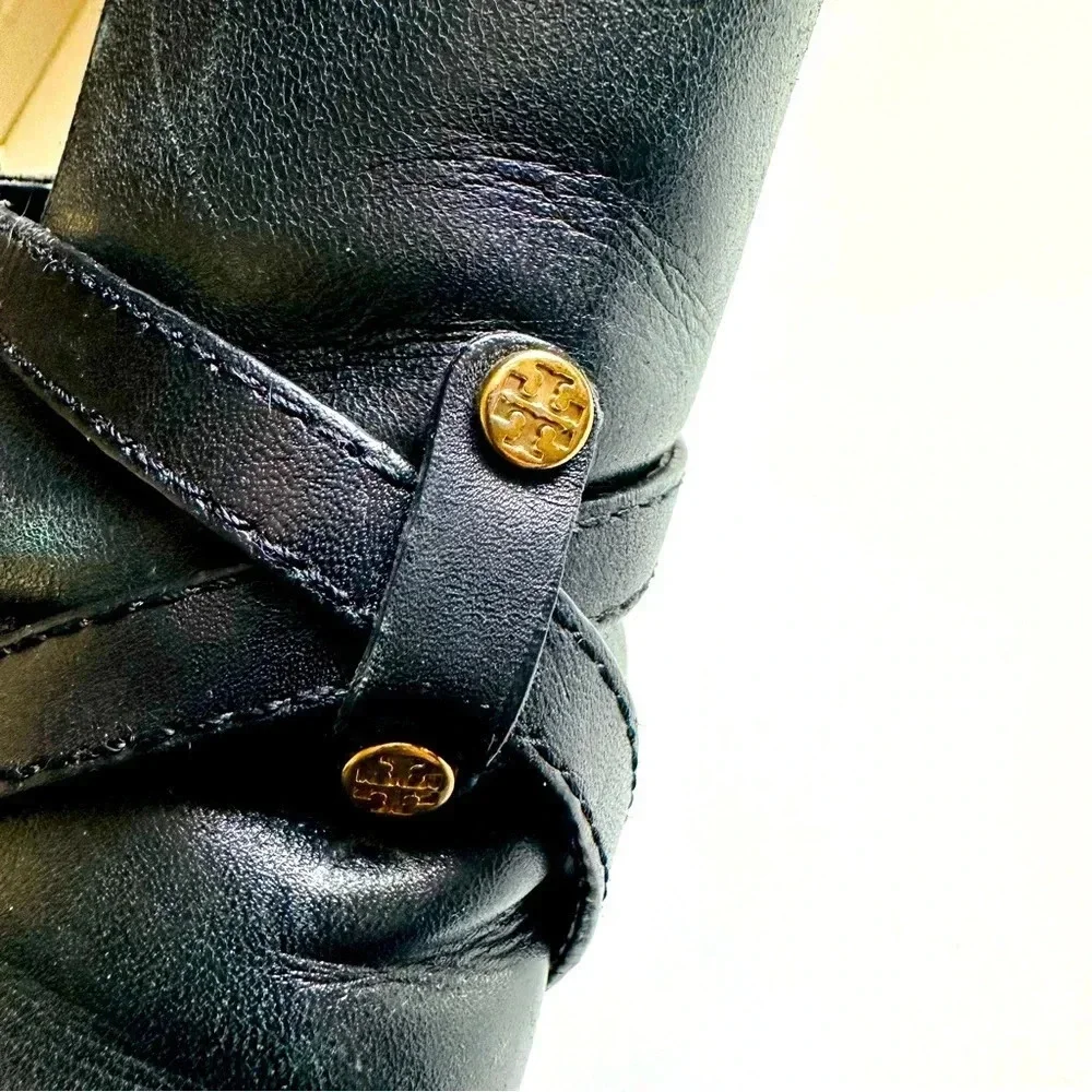 Tory Burch Dorese Leather Ankle Heeled Boots